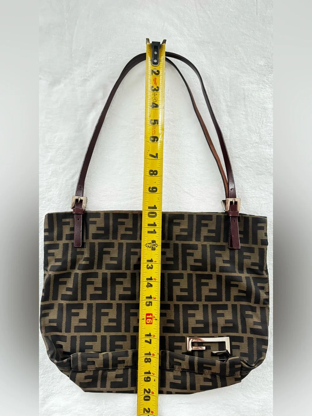 Fendi Zucca Canvas Tote vintage bag, interior serial # tag
